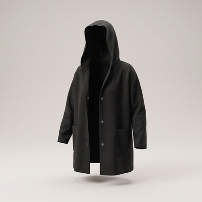 CLASSIC HOODED BUTTON COAT