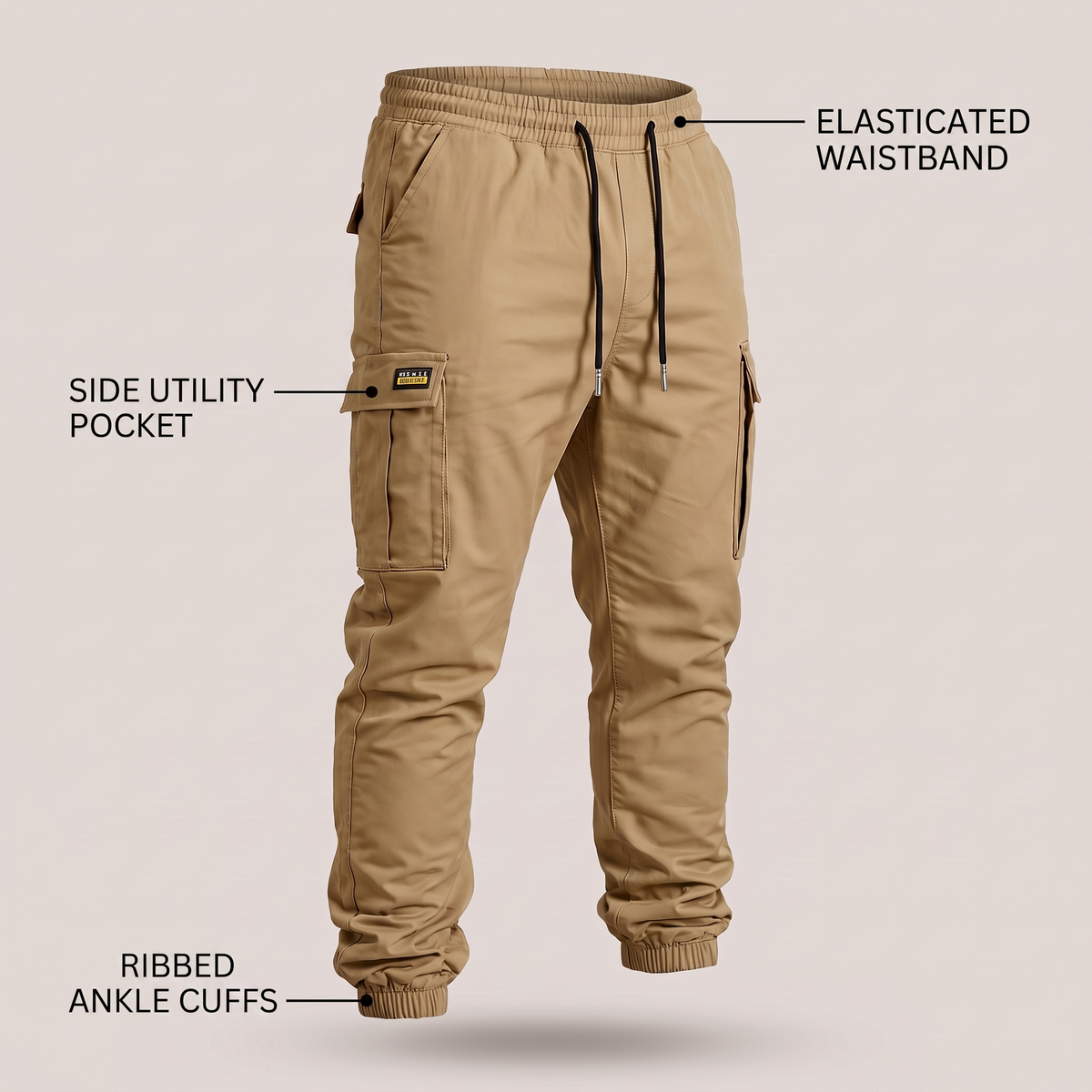 EVERYDAY DRAWSTRING CARGO TROUSERS