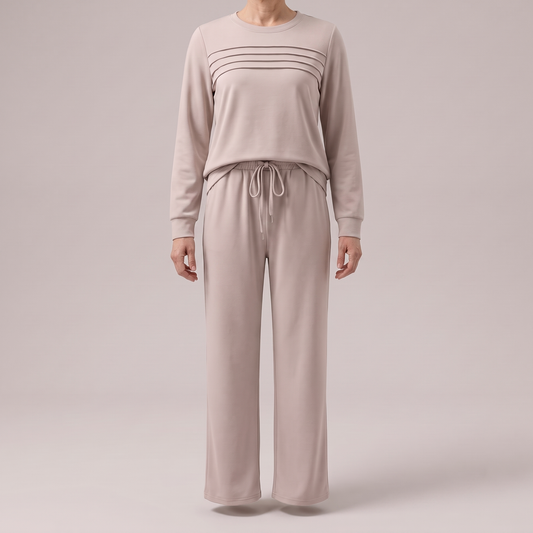 EFFORTLESS CREW NECK TROUSER SET