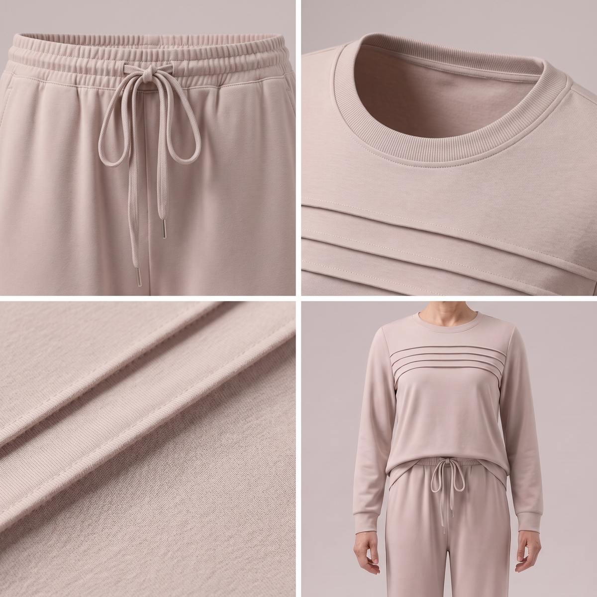 EFFORTLESS CREW NECK TROUSER SET