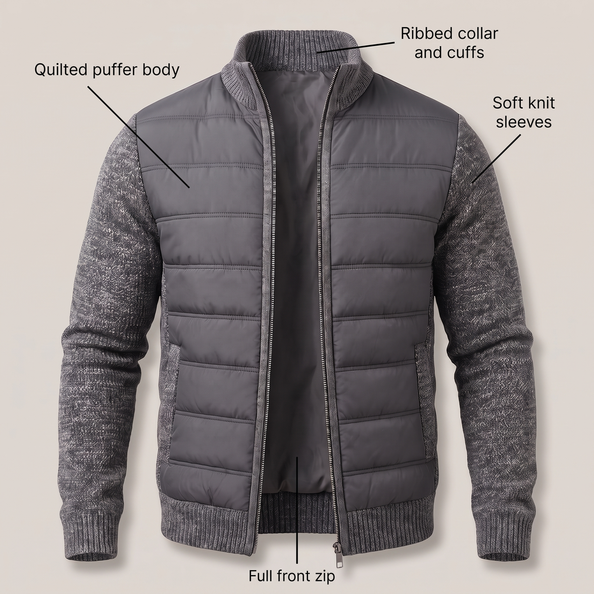 COSY TEXTURED PADDED JACKET