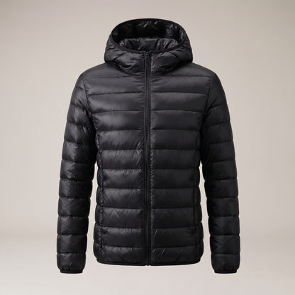 SLIMLINE HOODED PUFFER JACKET