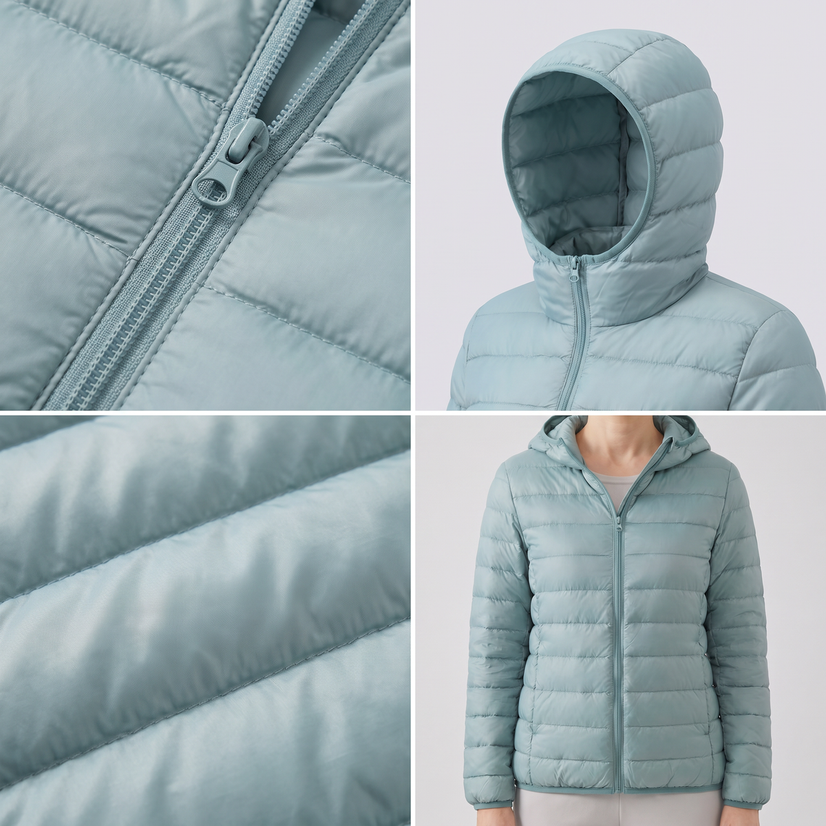 SLIMLINE HOODED PUFFER JACKET