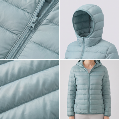 SLIMLINE HOODED PUFFER JACKET