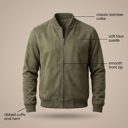 CLASSIC SUEDE ZIP BOMBER