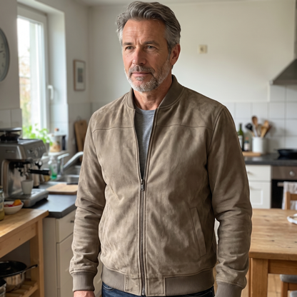 CLASSIC SUEDE ZIP BOMBER