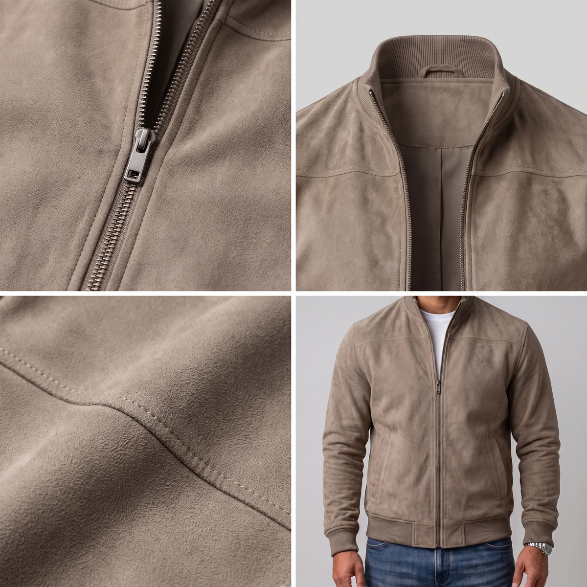 CLASSIC SUEDE ZIP BOMBER