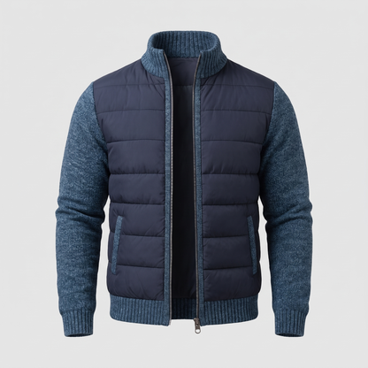 QUILTED FRONT KNIT JACKET