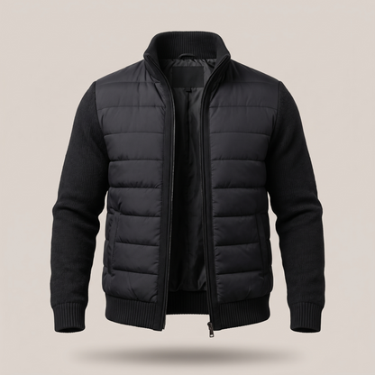 QUILTED FRONT KNIT JACKET