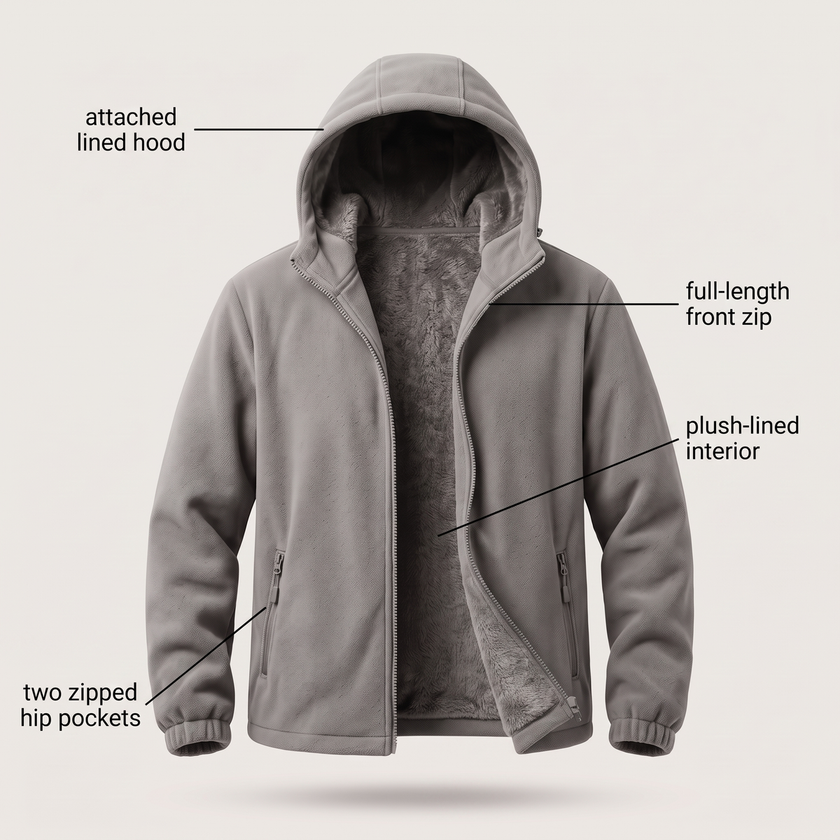 FLEECE LINED WINTER JACKET