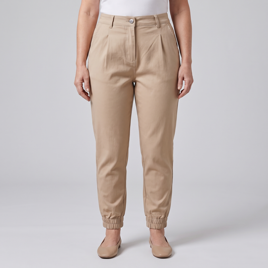 POLISHED TAPERED ANKLE TROUSERS