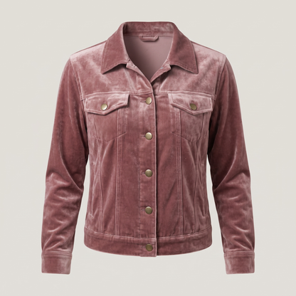 VELVET BUTTON FRONT JACKET