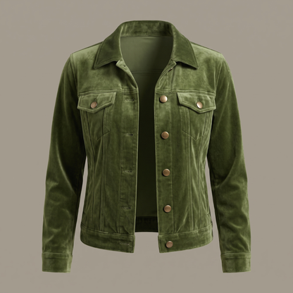 VELVET BUTTON FRONT JACKET