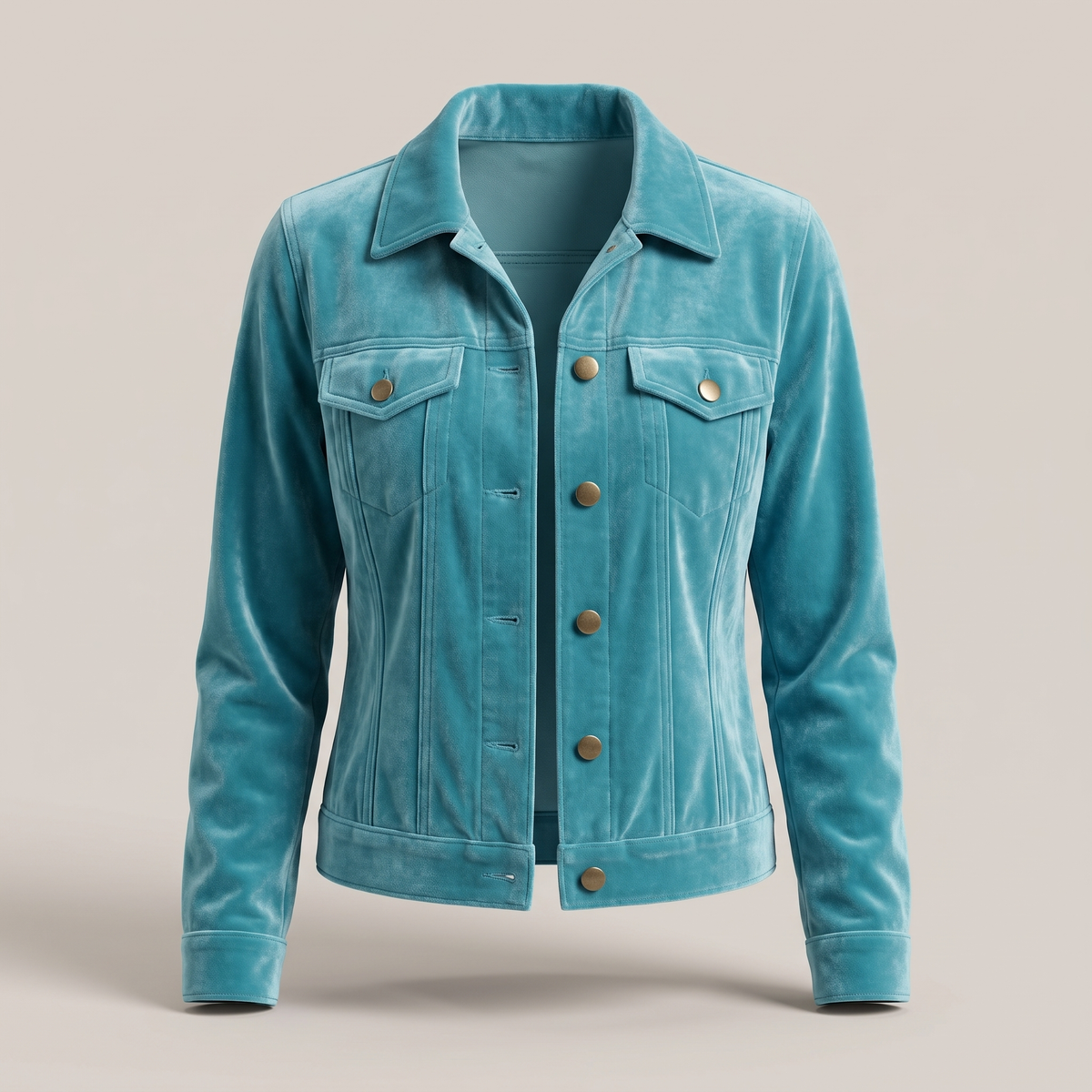 VELVET BUTTON FRONT JACKET
