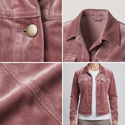 VELVET BUTTON FRONT JACKET