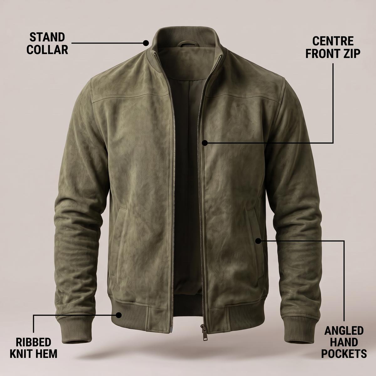 TEXTURED ZIP FRONT JACKET