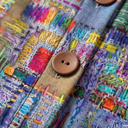 PATCHWORK HOODED CARDIGAN