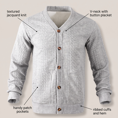 CABLE KNIT BUTTON CARDIGAN