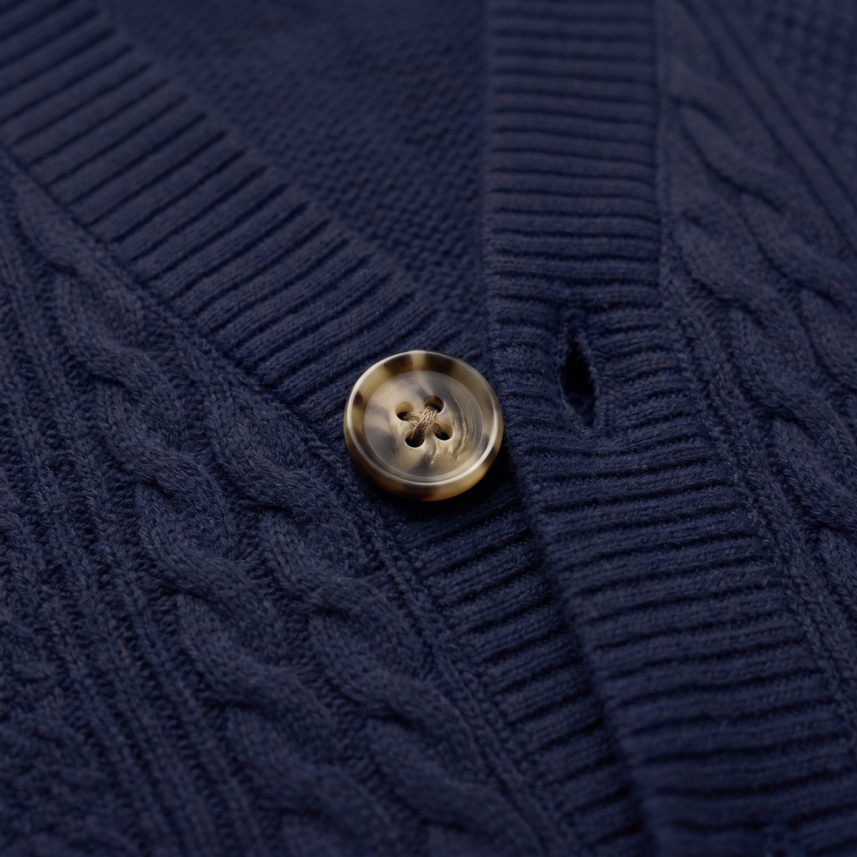 CABLE KNIT BUTTON CARDIGAN