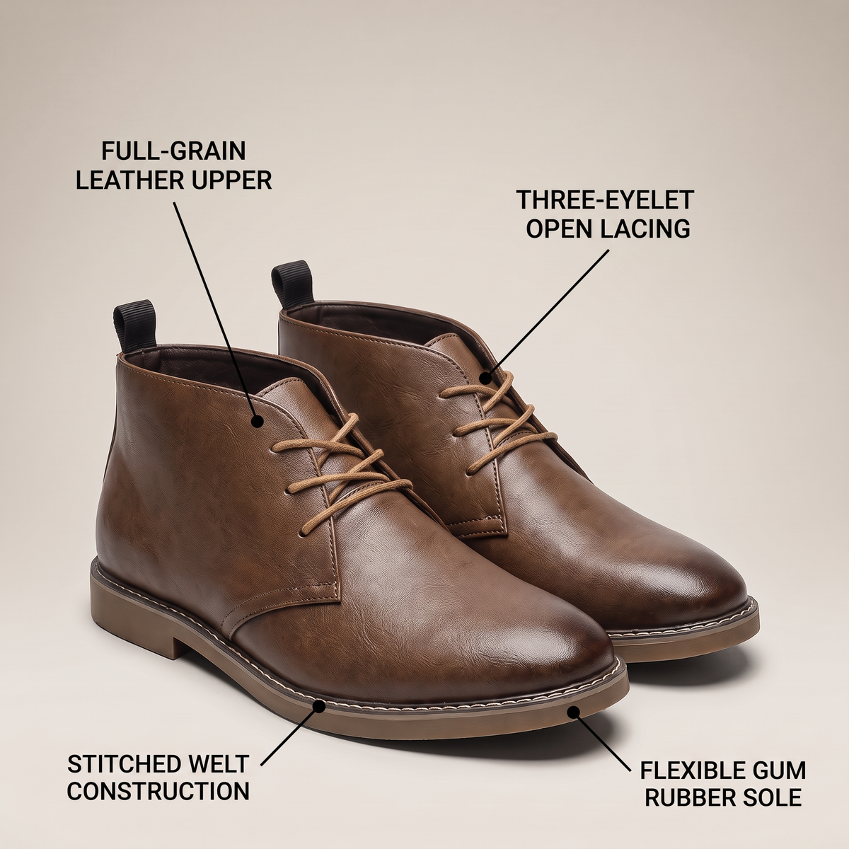 PLAIN TOE CHUKKA BOOTS