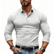 HARROWBY RIBBED LONG-SLEEVE POLO