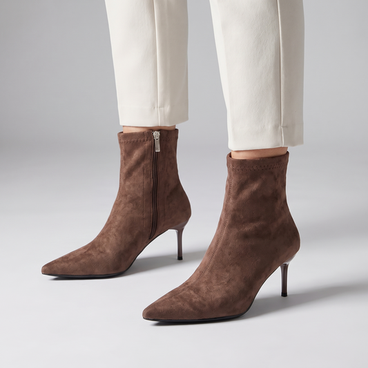 SUEDE POINTED ANKLE BOOTS