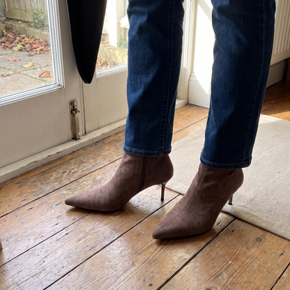 SUEDE POINTED ANKLE BOOTS