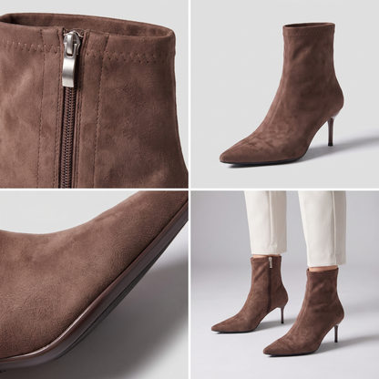 SUEDE POINTED ANKLE BOOTS