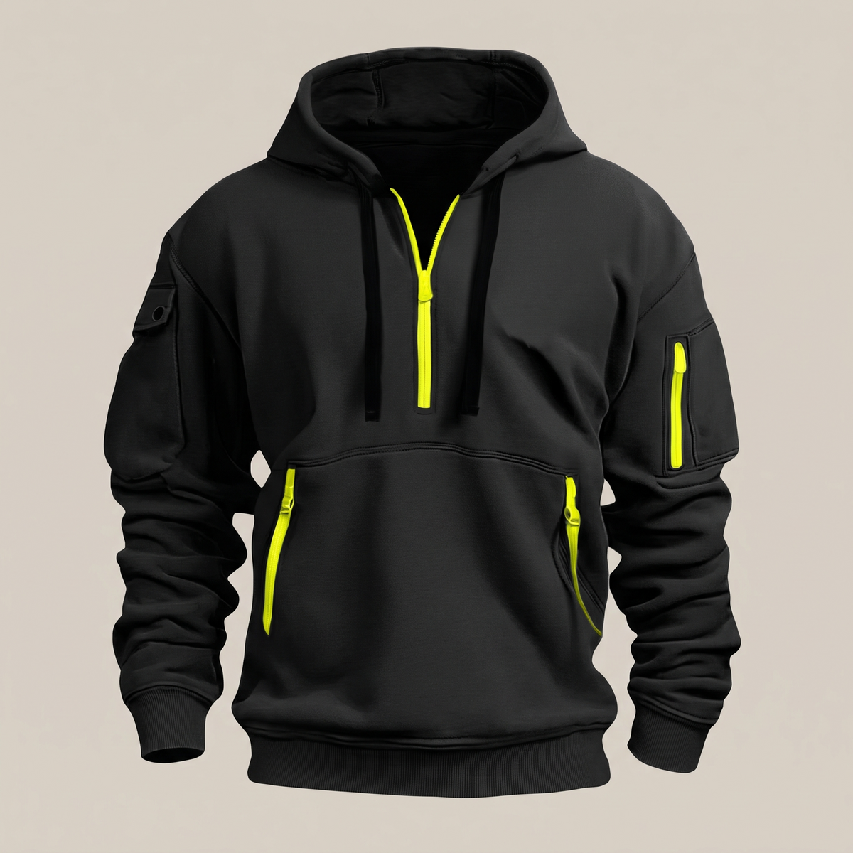 HALF ZIP UTILITY HOODIE