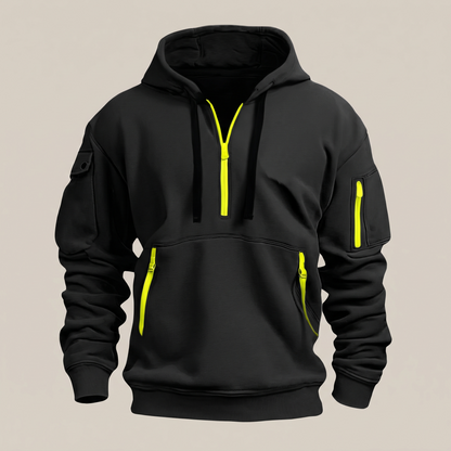 HALF ZIP UTILITY HOODIE