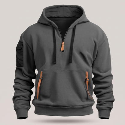 HALF ZIP UTILITY HOODIE