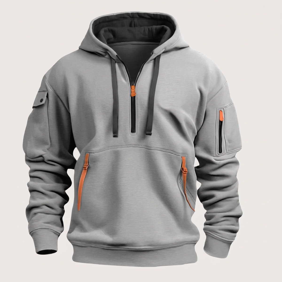 HALF ZIP UTILITY HOODIE
