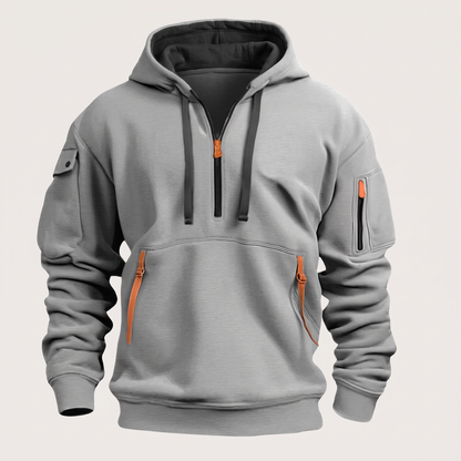 HALF ZIP UTILITY HOODIE
