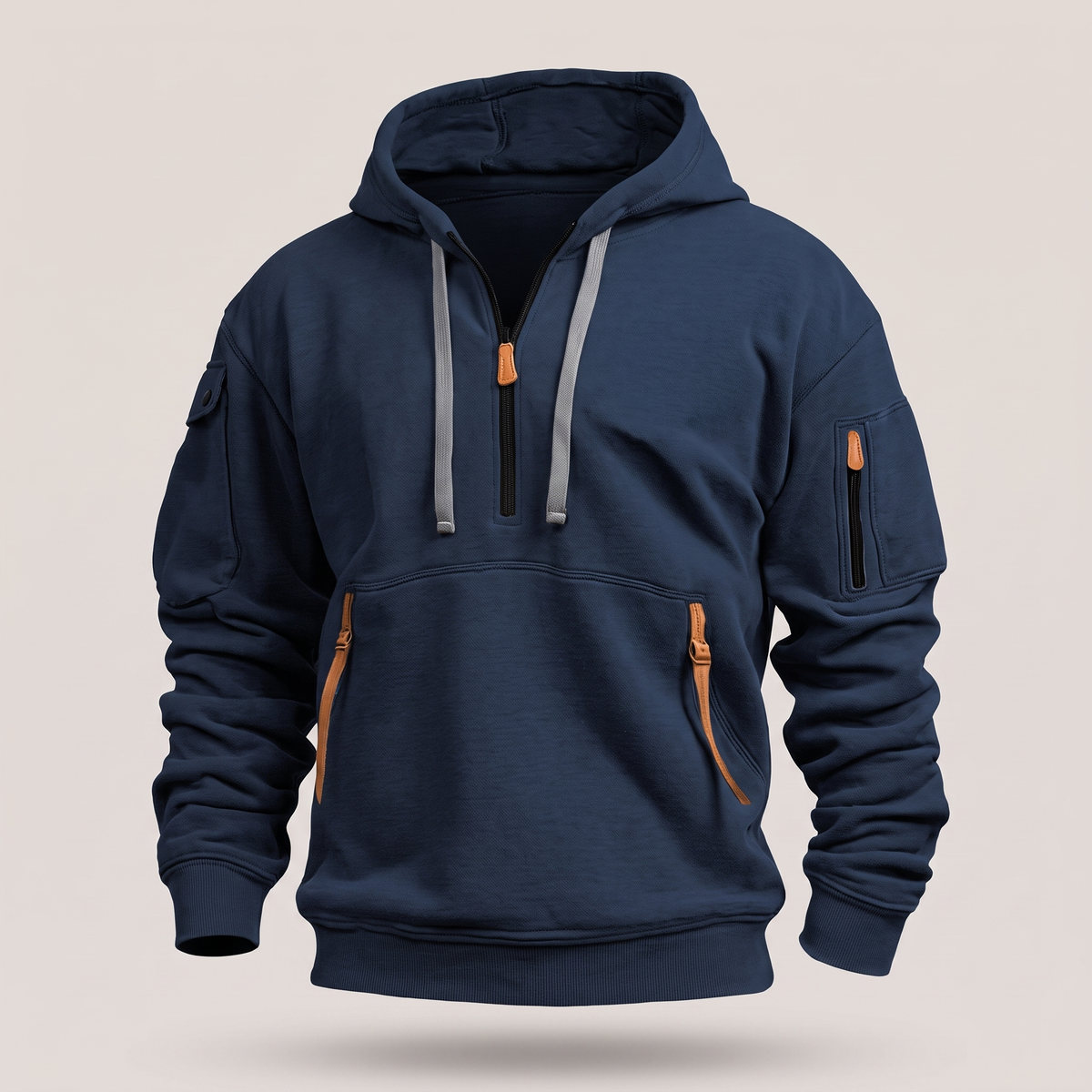 HALF ZIP UTILITY HOODIE
