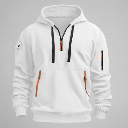 HALF ZIP UTILITY HOODIE