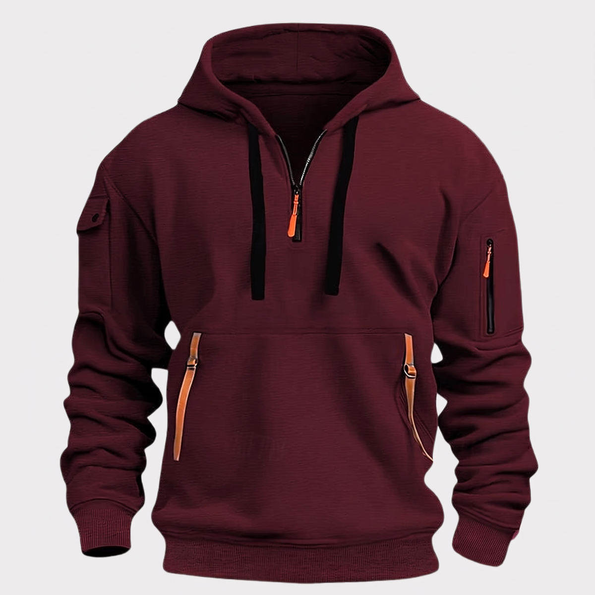 HALF ZIP UTILITY HOODIE