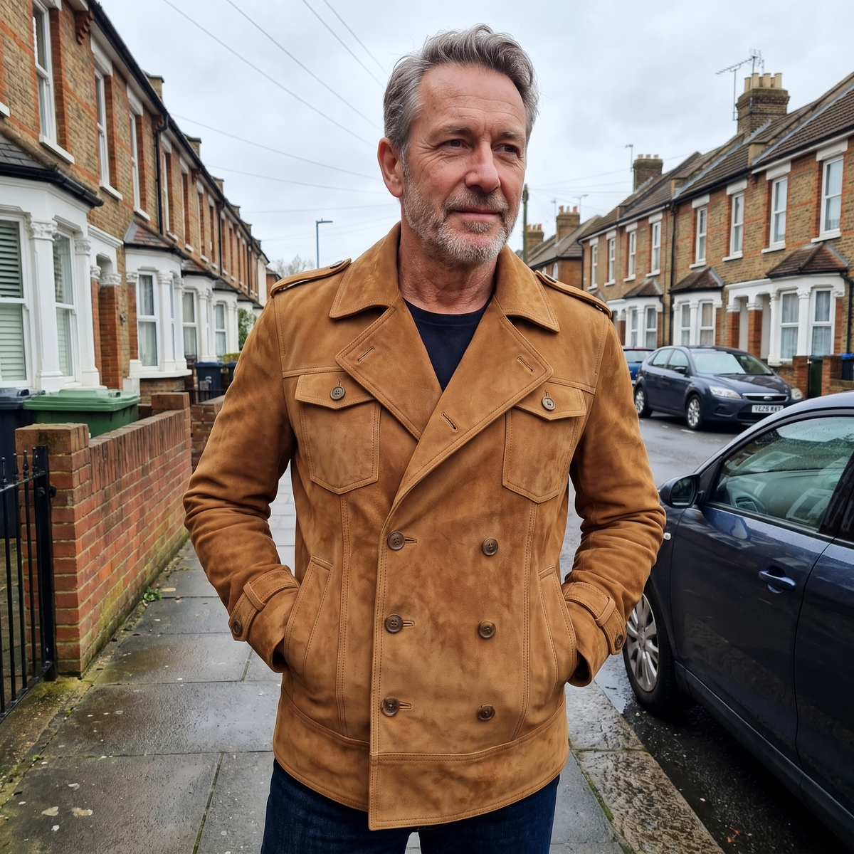 DOUBLE BREASTED SUEDE JACKET