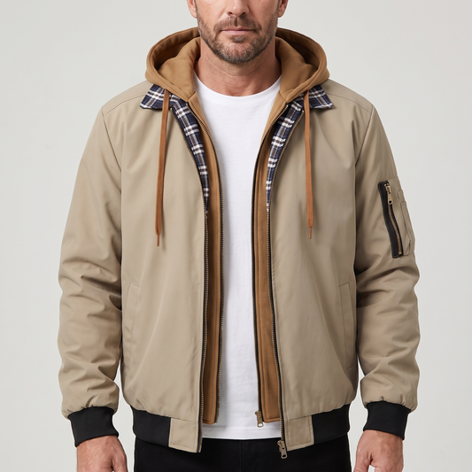 LAYERED HOOD QUILTED JACKET