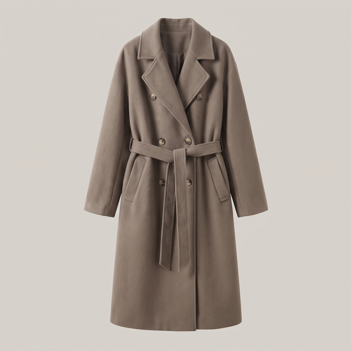 BELTED DOUBLE BREASTED COAT
