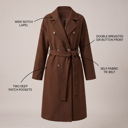 BELTED DOUBLE BREASTED COAT