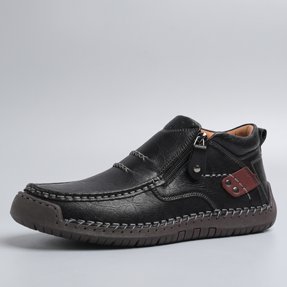 WIDE FIT LEATHER WALKING BOOTS