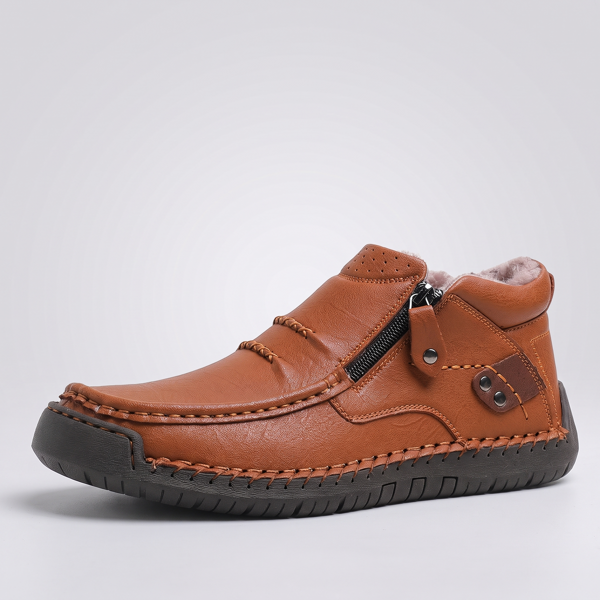 WIDE FIT LEATHER WALKING BOOTS