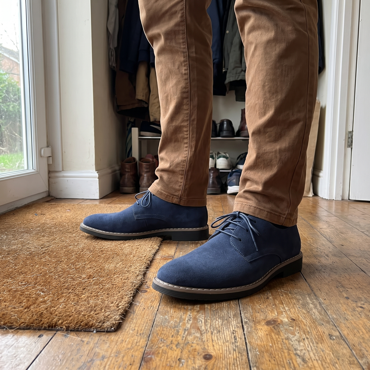 SUEDE DERBY WALKING SHOES