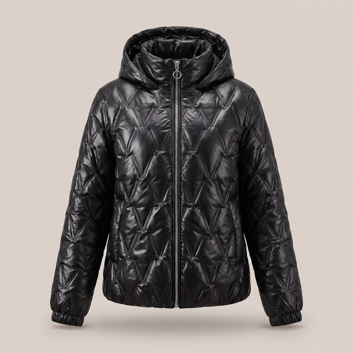 DIAMOND PATCH HOODED JACKET
