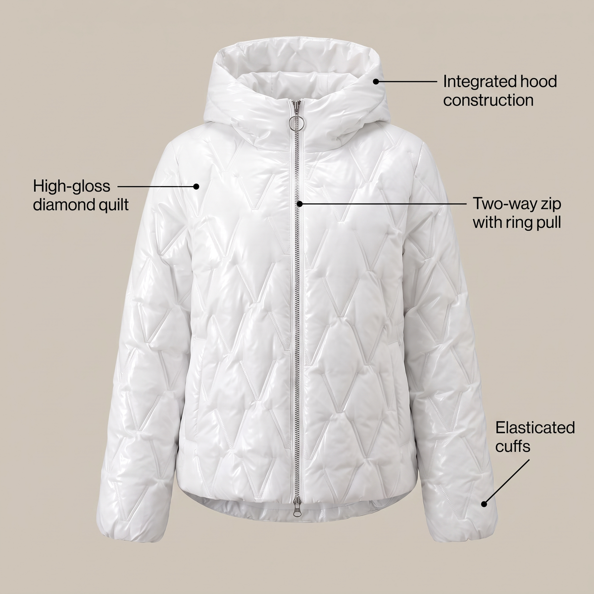 DIAMOND PATCH HOODED JACKET