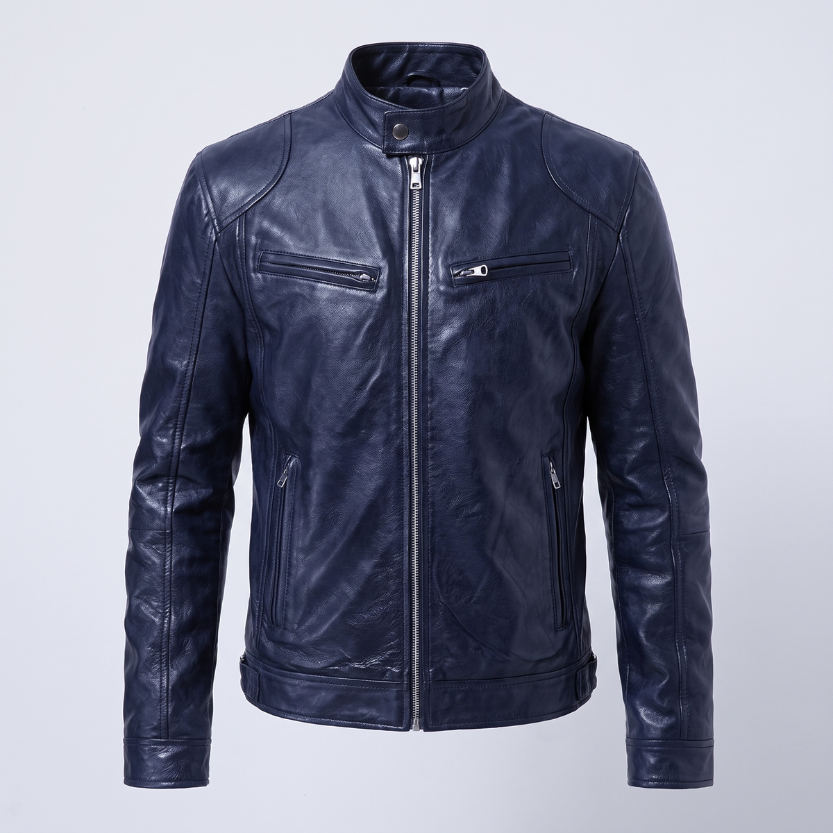 RELAXED LEATHER ZIP JACKET