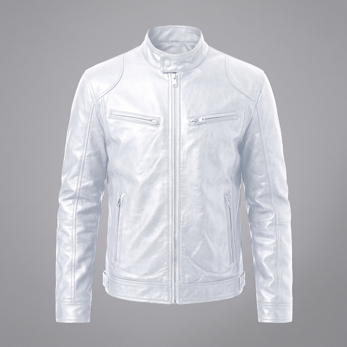 RELAXED LEATHER ZIP JACKET