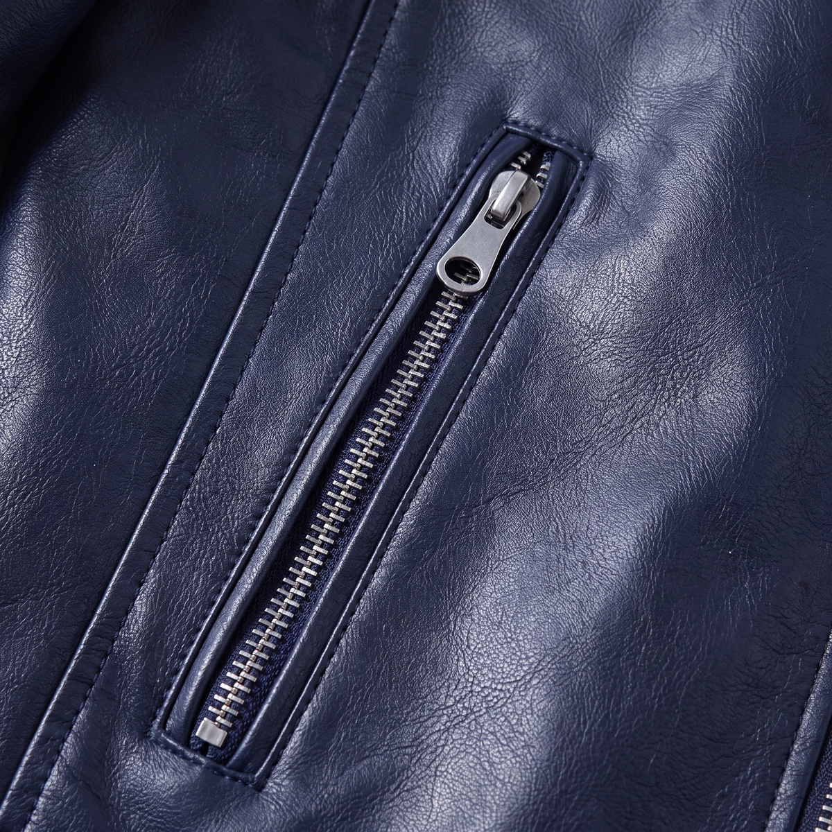 RELAXED LEATHER ZIP JACKET
