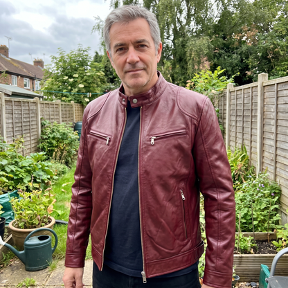 RELAXED LEATHER ZIP JACKET