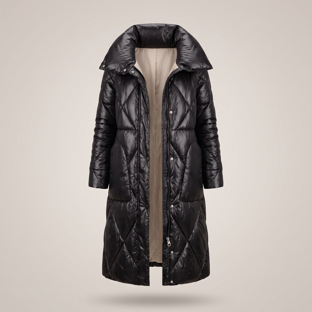 LONGLINE QUILTED WINTER COAT